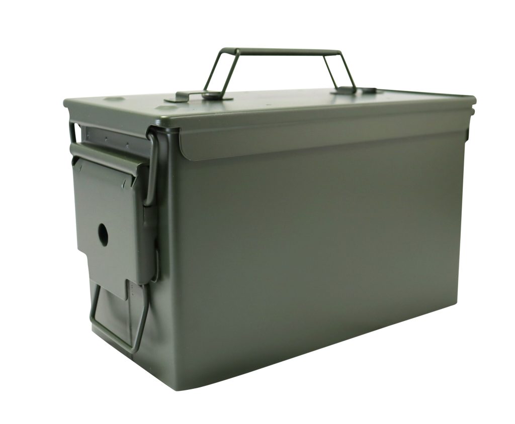 50 Cal Steel Ammo Tin – Olive Green