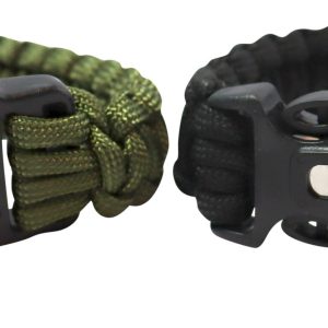 Survival Bracelet with Firestarter – Black 1