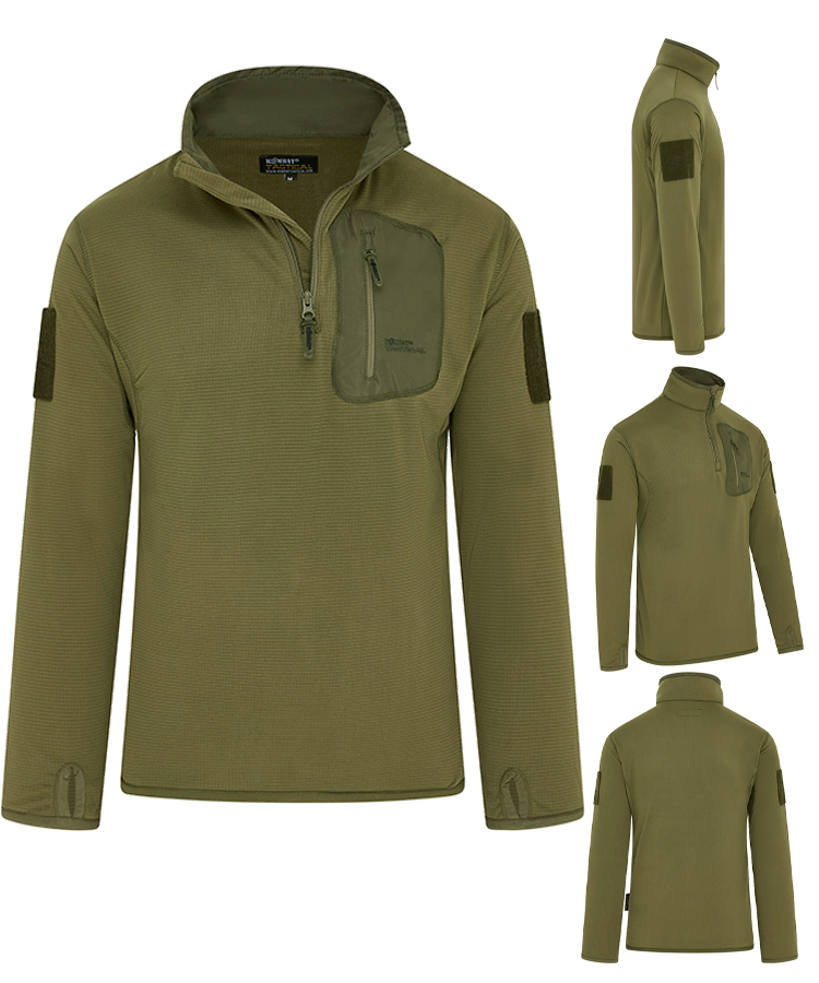 Advanced Mid-Layer Micro-Grid Fleece – Olive