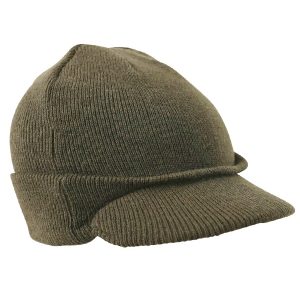 Peaked Beanie (WWII Style) Olive Green 1