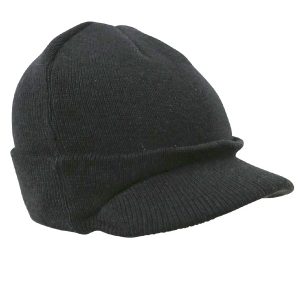 Peaked Beanie (WWII Style) Black 1