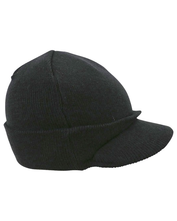 Peaked Beanie (WWII Style) Black 2