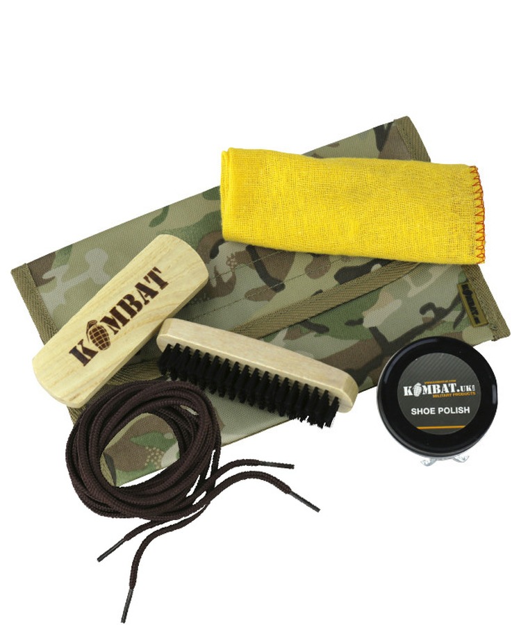 Military Boot Care Kit   BTP with BROWN polish / Laces