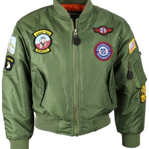 Kids MA1 Jacket   Olive Green