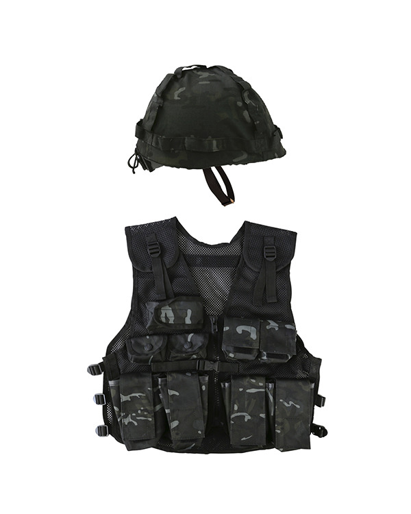 Kids Assault Vest Helmet Set BTP Black 1