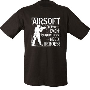 Paintballers Need Heroes T-shirt   Black   END OF LINE