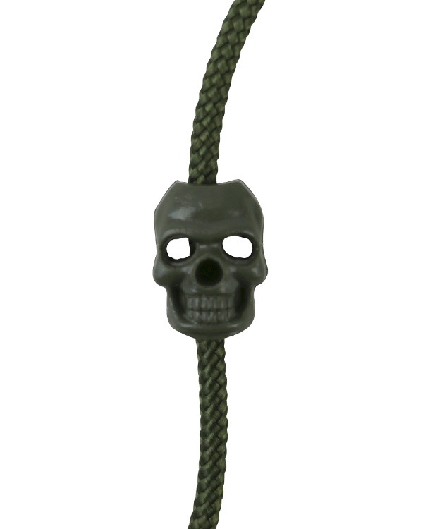 Skull Cord Stoppers Olive Green 1