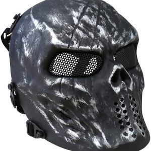 Skull Mesh Mask Gun Metal Grey 1