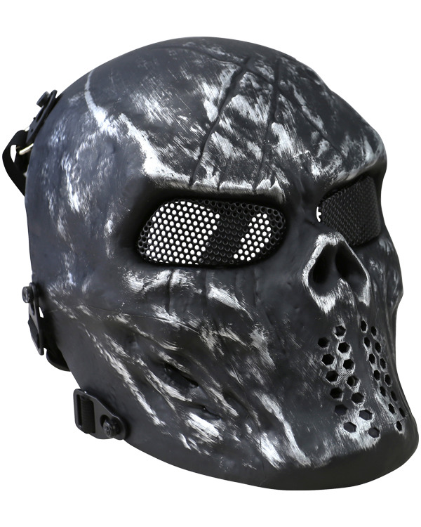 Skull Mesh Mask Gun Metal Grey 1