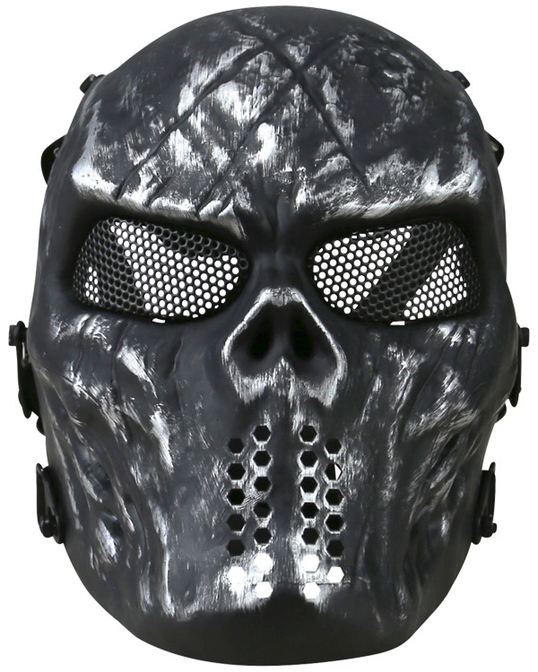 Skull Mesh Mask Gun Metal Grey 2