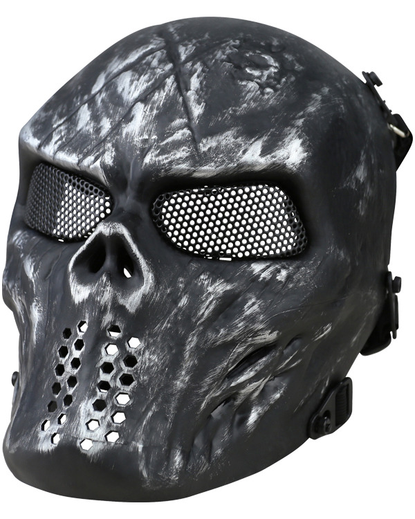 Skull Mesh Mask Gun Metal Grey 3