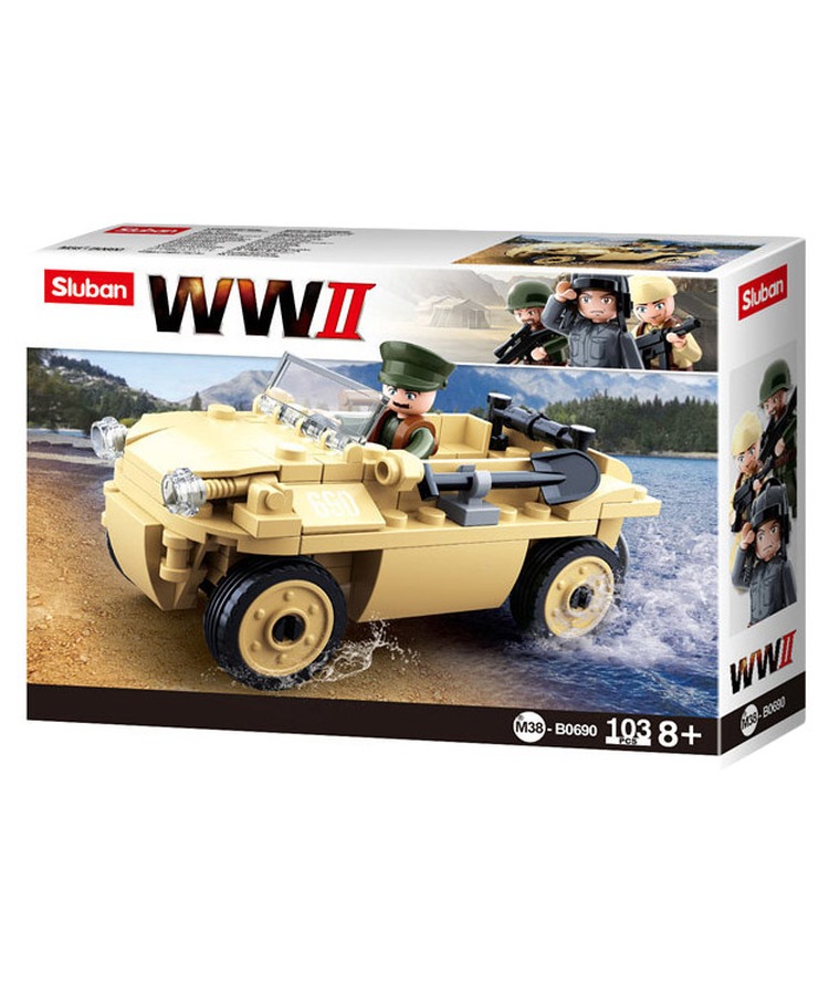 Sluban B0690 (WWII German Amphibious Tub Car) 2
