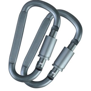 Gunmetal Grey Locking Carabiners 8mm (Pair) 1