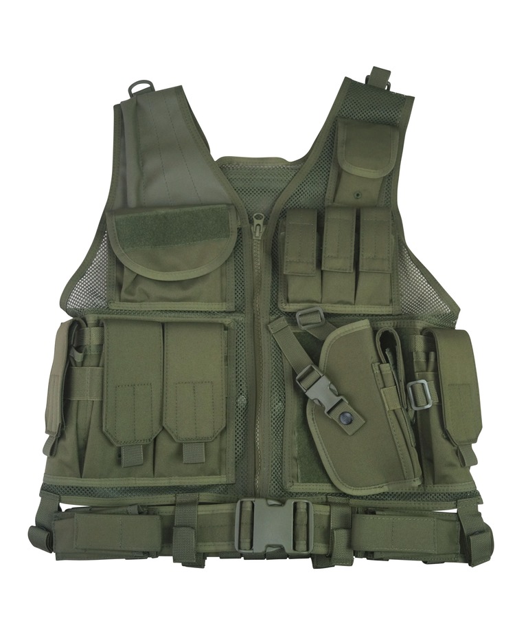 Cross Draw Tactical Vest – Olive Green