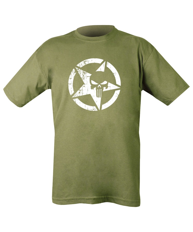 US Punisher T-Shirt   Olive Green