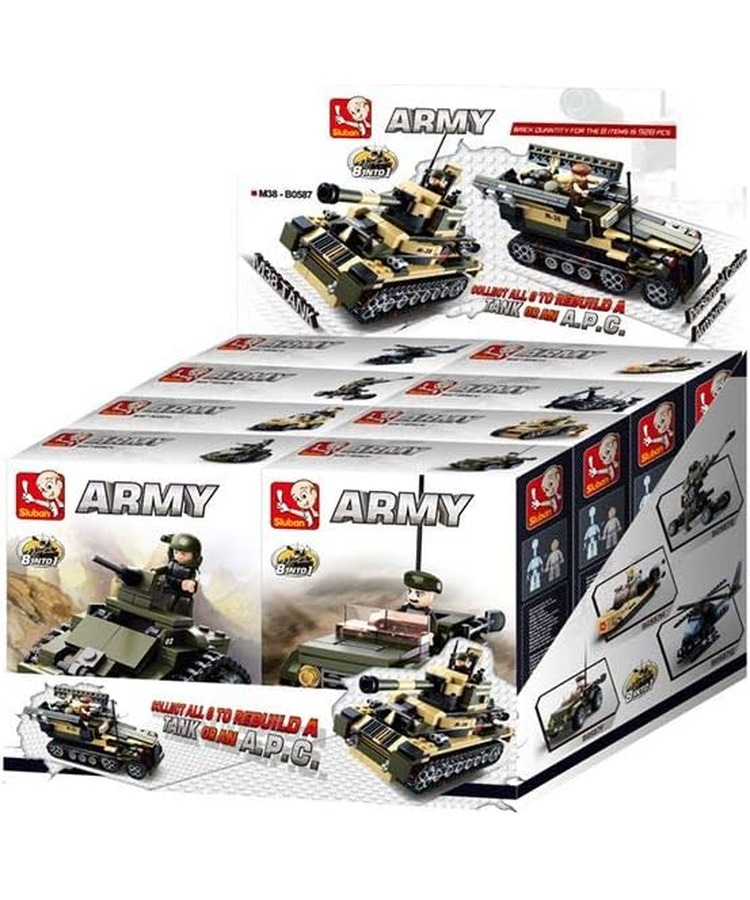 Sluban B0587 ( Army 8 into 1 set Display Box ) 2