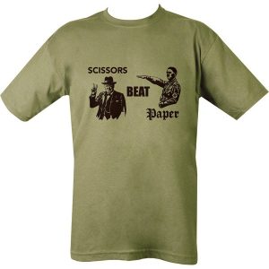 Scissors Beat Paper T-shirt   Olive Green