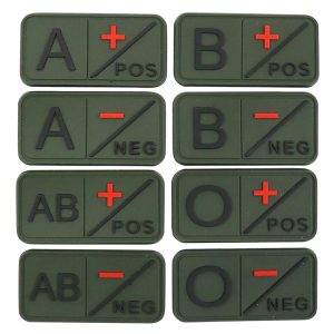 Tactical Blood Group Patch – Olive Green – AB- 1